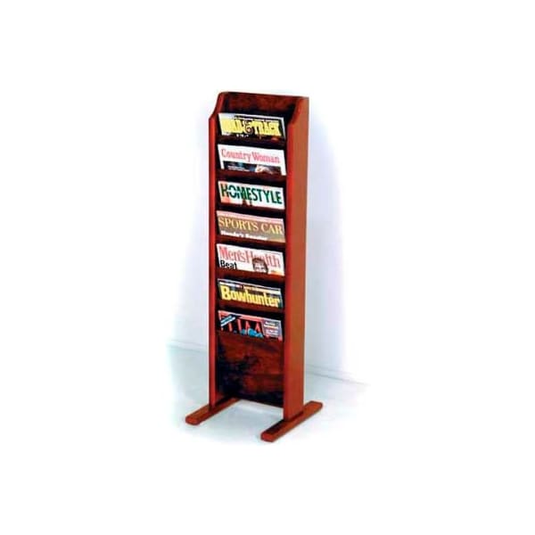 Wooden Mallet Cascade Free-Standing 7 Pocket Magazine Rack, Mahogany MR7-FSMH - main
